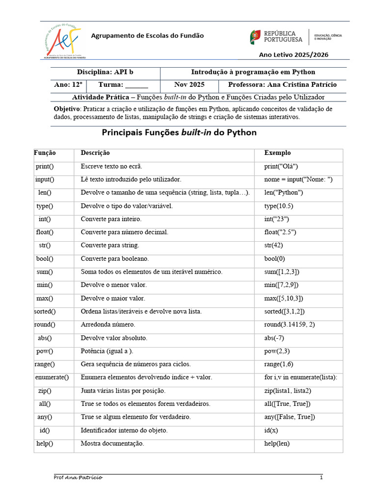 Atividades Práticas de Python para 12º Ano | PDF | Índice de massa ...