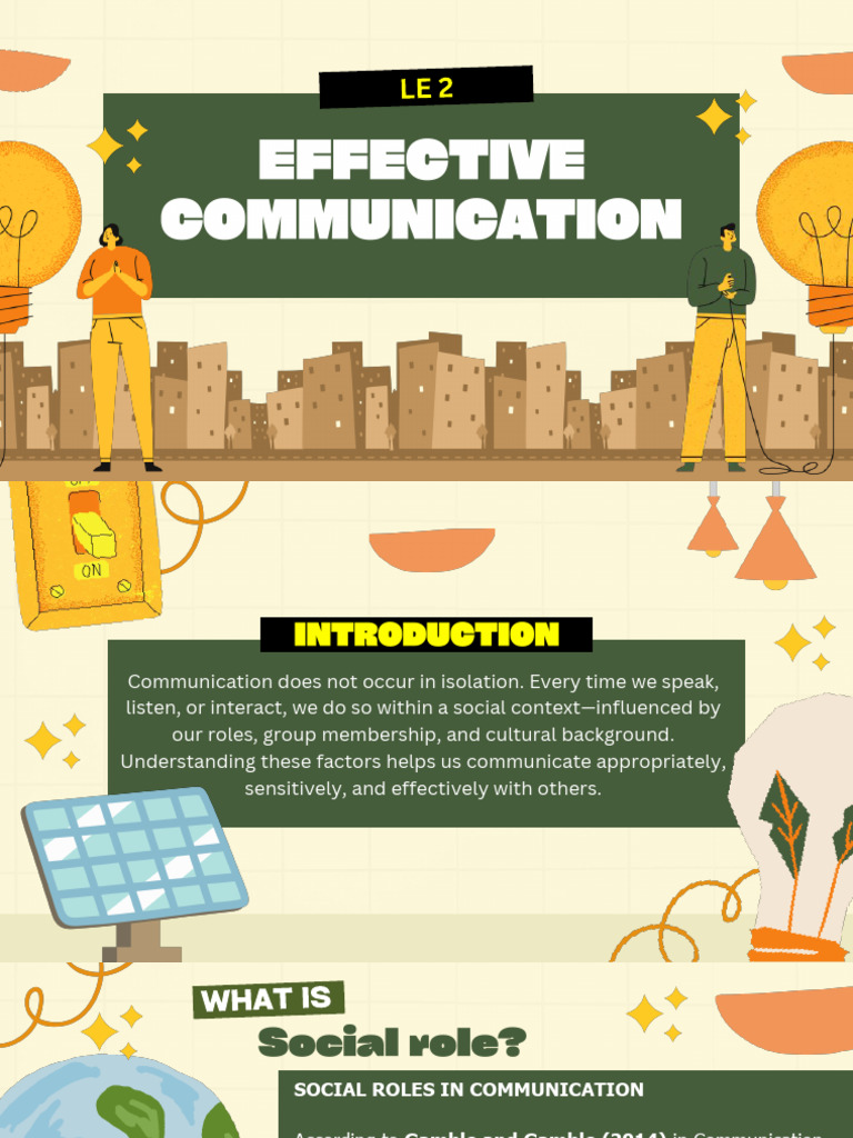 Understanding Social Roles in Communication | PDF | Communication ...