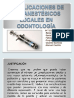 Complicaciones de Los Anestésicos Locales en Odontología