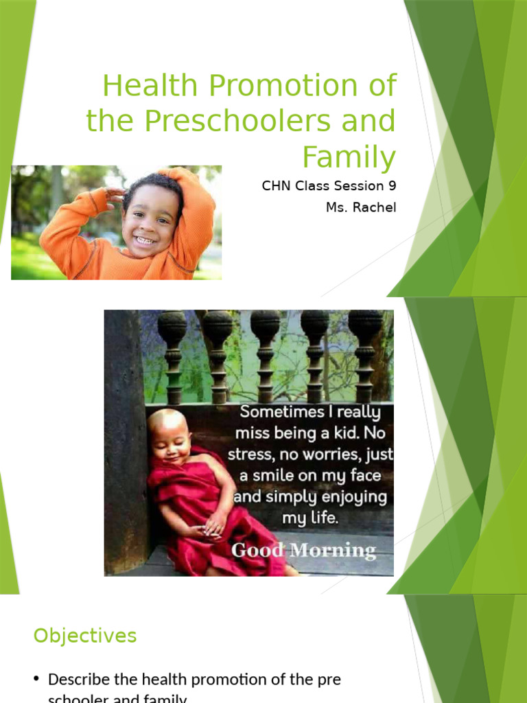 Health 20 Promotion 20 of 20 The 20 Preschoolers 20 and 20 Family | PDF ...