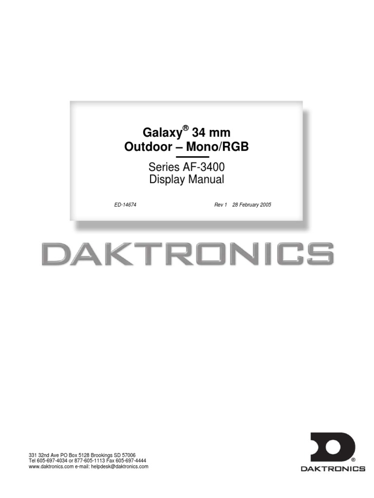 Daktronics Sign Manual PDF Electrical Connector Light Emitting Diode