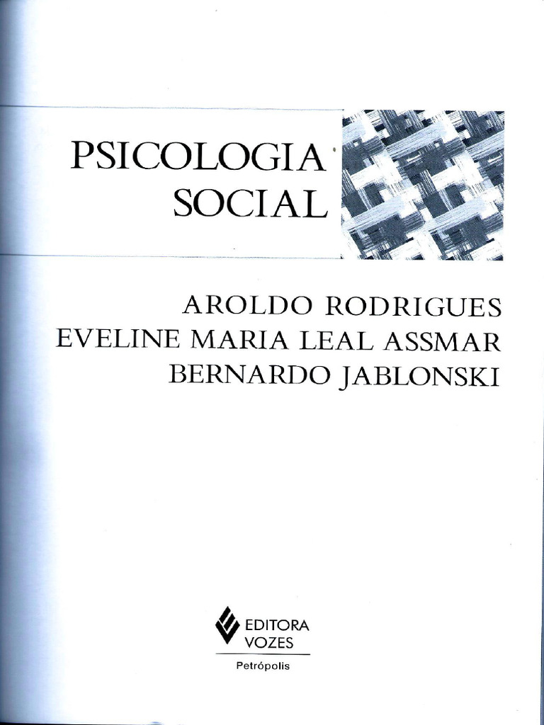 Psicologia Social Aroldo Rodrigues, Assmar, Jablonski Cap 01 | PDF