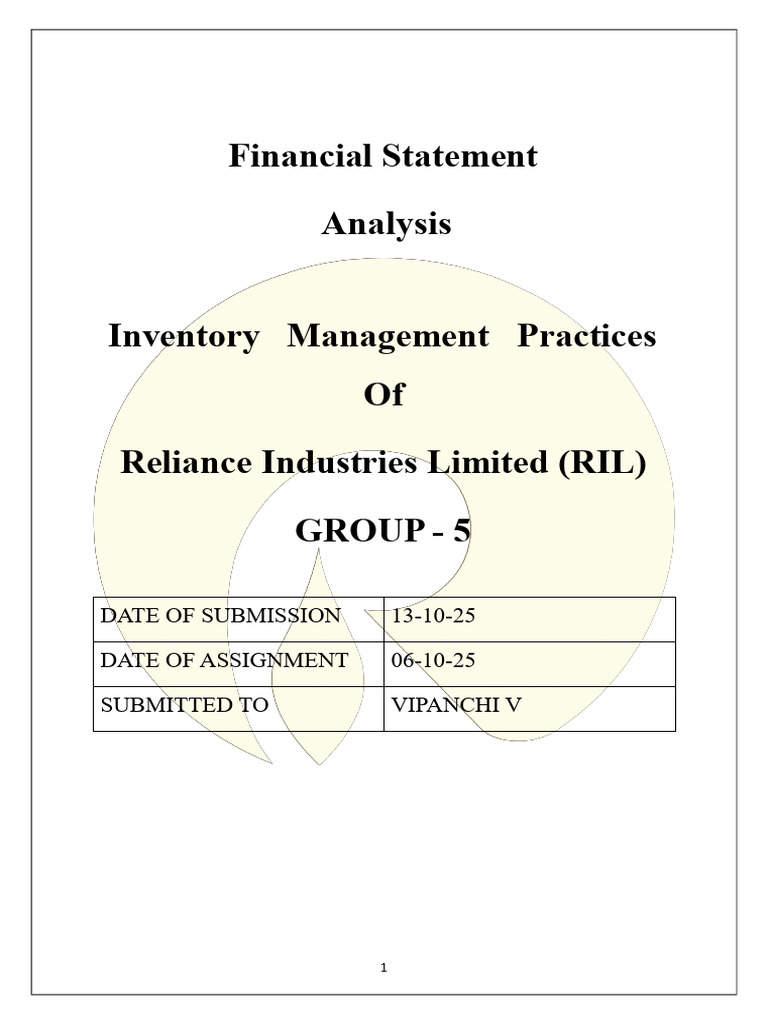 Inventory Management at Reliance Industries | PDF | Inventory | Oil ...