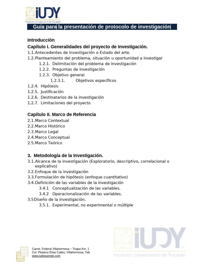 Guia Metodológica para Un Proyecto de Investigación | PDF | Hipótesis ...