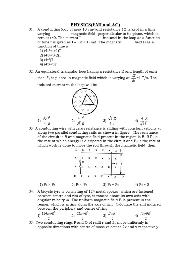SR Physics Assignment | PDF | Electromagnetic Induction | Physics