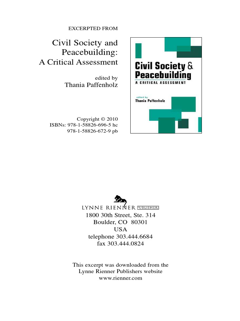 Civil Society's Role in Peacebuilding | PDF | Civil Society | Non ...