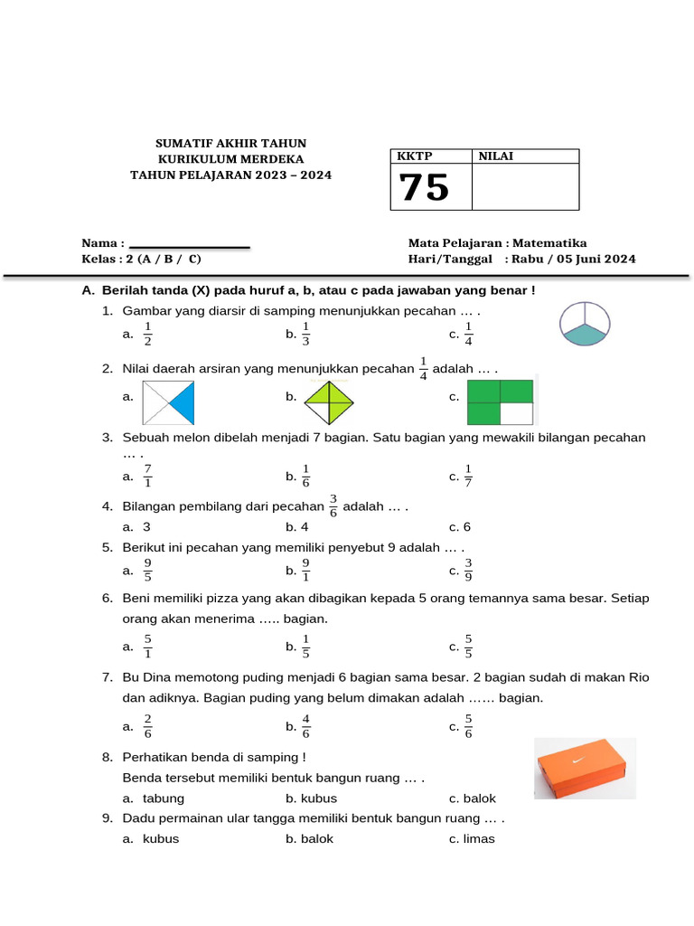 Soal Sat Mtk | PDF