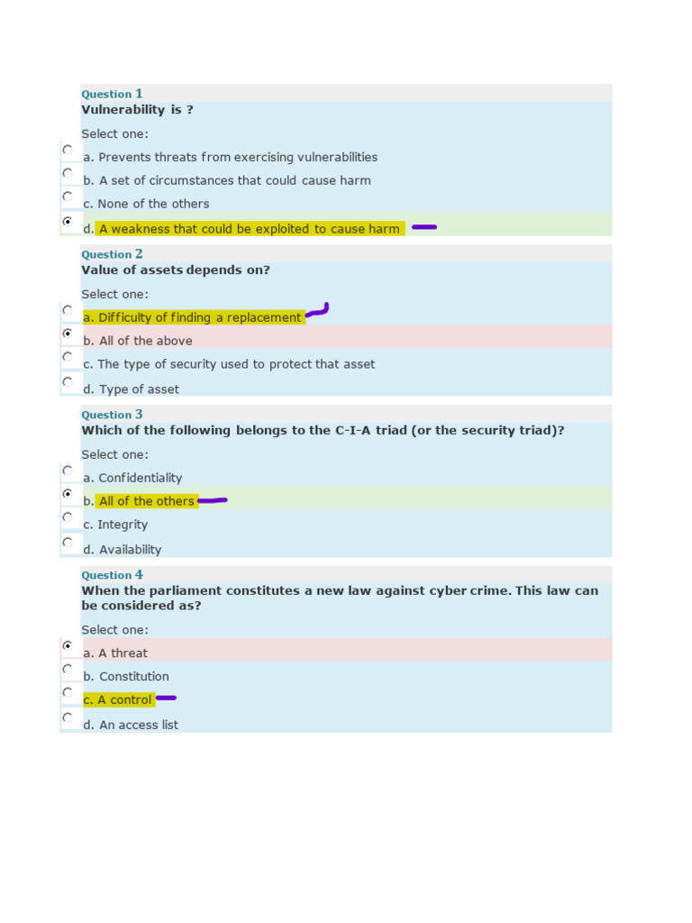 Cybersecurity Concepts and Risks Quiz | PDF