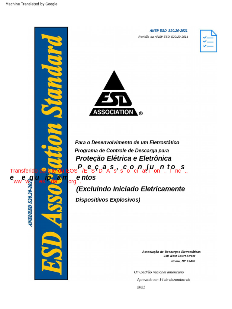 Controle de Descarga Eletrostática ESD 2021 | PDF | Eletromagnetismo ...