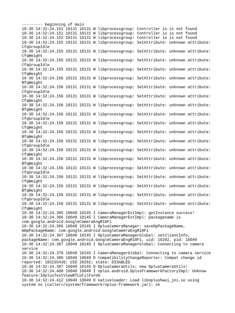 Oplus Camera Manager Log Analysis | PDF | Computer Architecture ...