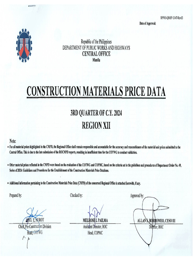 Construction Materials Price Data 2024 | PDF | Paint | Construction ...