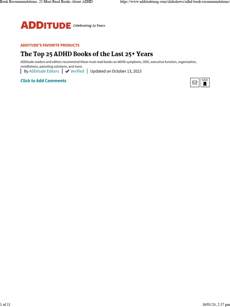 Top 25 Must-Read ADHD Books | PDF | Attention Deficit Hyperactivity ...