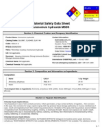 Ammonium Hydroxide MSDS: Section 1: Chemical Product and Company Identification