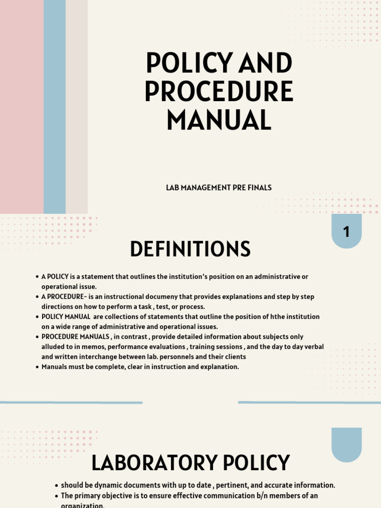 Lab Management Policy & Procedures Guide | PDF | Laboratories | Patient