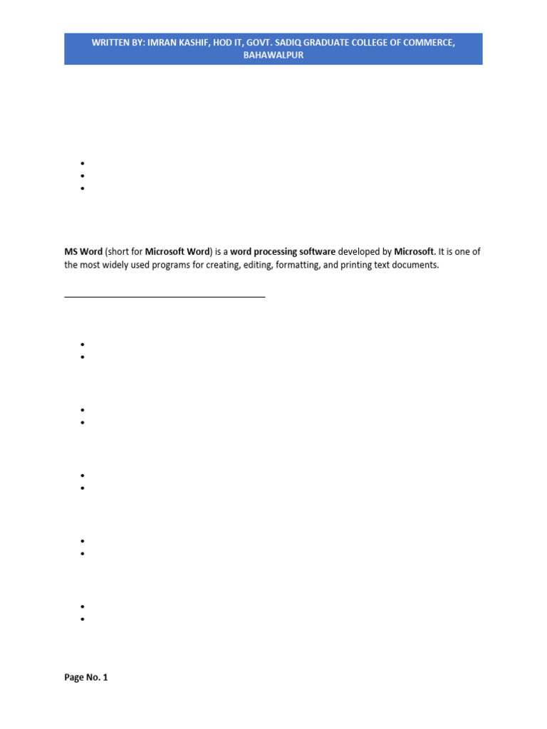 Microsoft Word Features and Functions | PDF | Microsoft Word | Computer ...