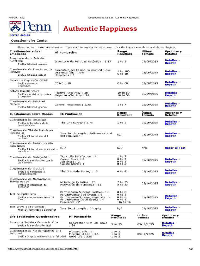 Questionnaire Center - Authentic Happiness 17 - Page-0001 | PDF