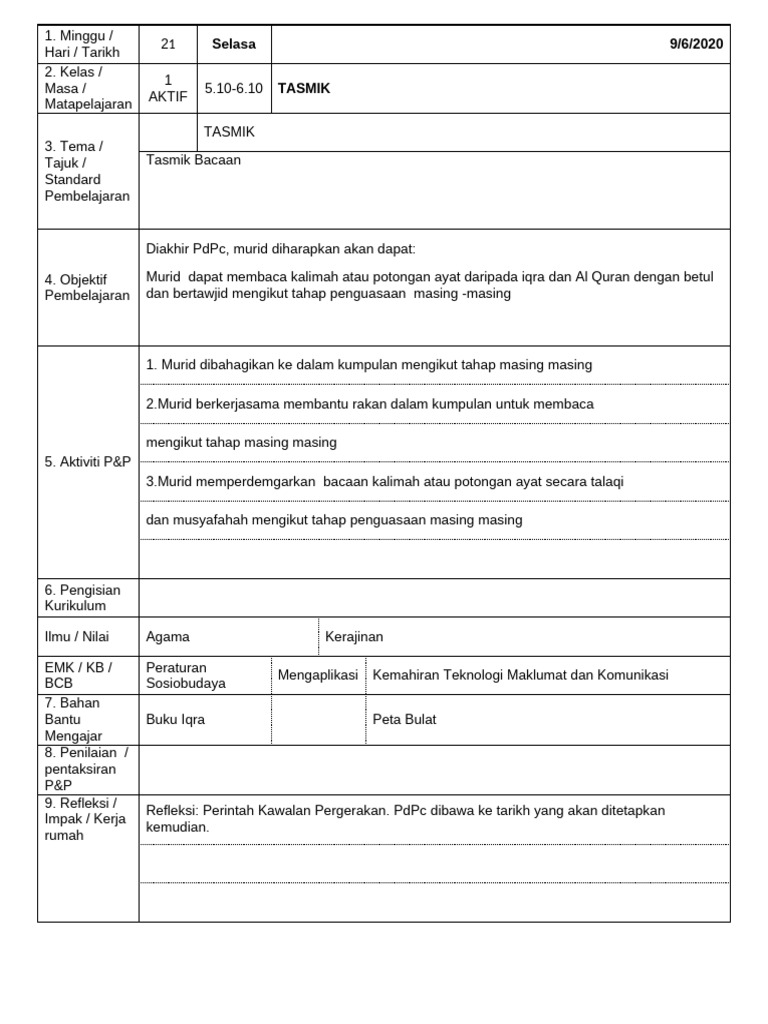 Tasmik 1AKTIF 17 | PDF