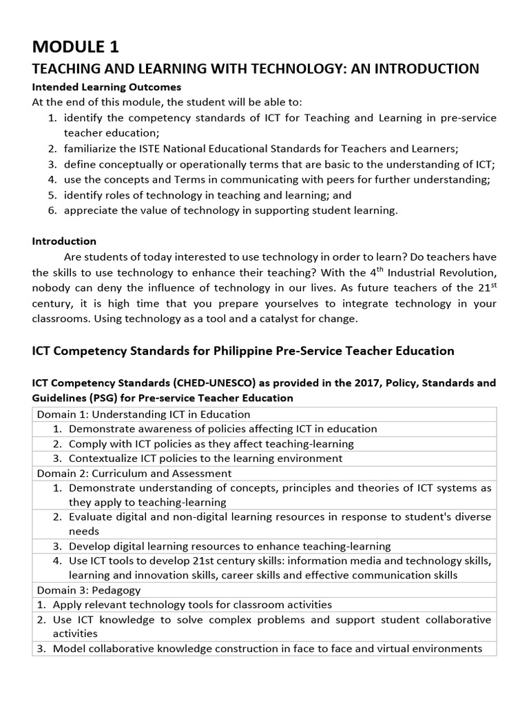 ICT Standards for Teacher Education | PDF | Educational Technology ...