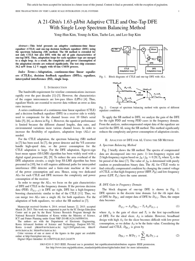 TVLSI.2015.2418579 - Young Hung | PDF | Mosfet | Capacitor