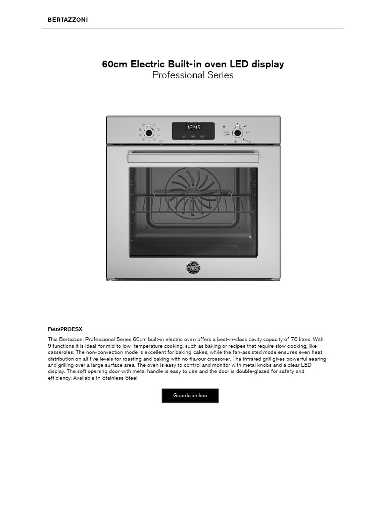 60cm Electric Built-in Oven Features | PDF