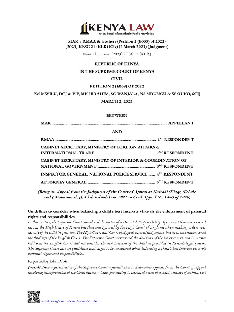 Supreme Court Ruling on Child Custody | PDF | Appellate Court ...