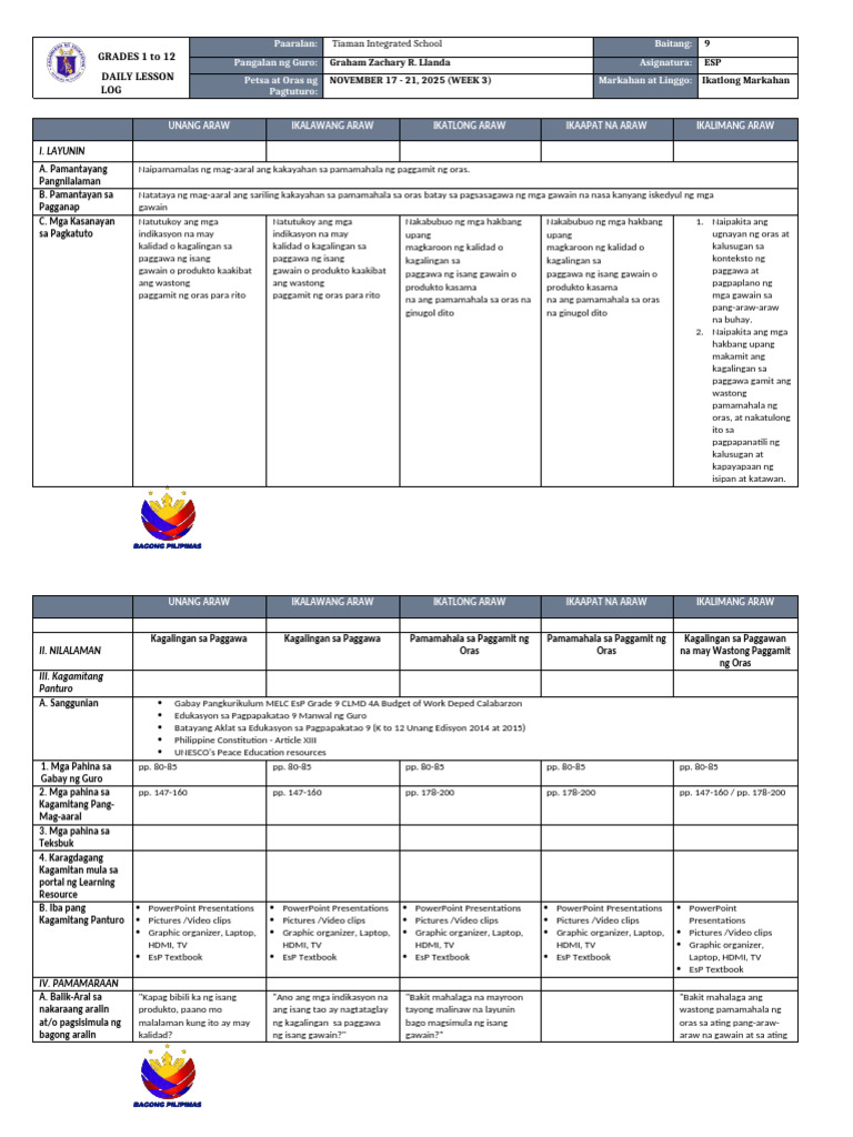 DLL - Esp 9 - Q3 - W3 | PDF