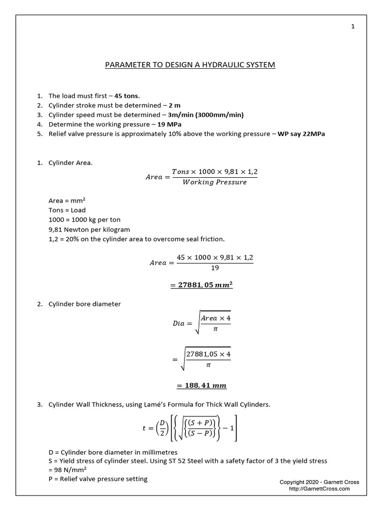 Hydraulic System Design Parameters | PDF | Pump | Pressure