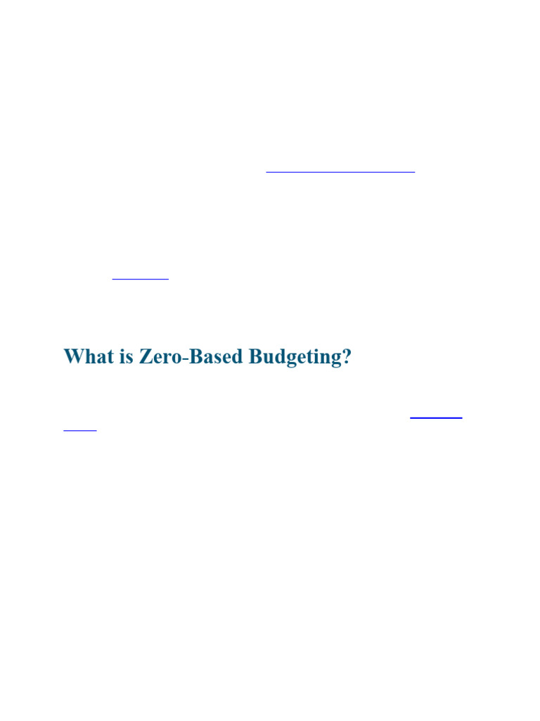 Understanding Zero-Based Budgeting Basics | PDF | Budget | Economies
