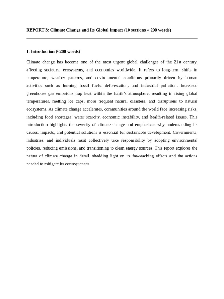 Report 3 | PDF | Climate Change | Climate Change Mitigation