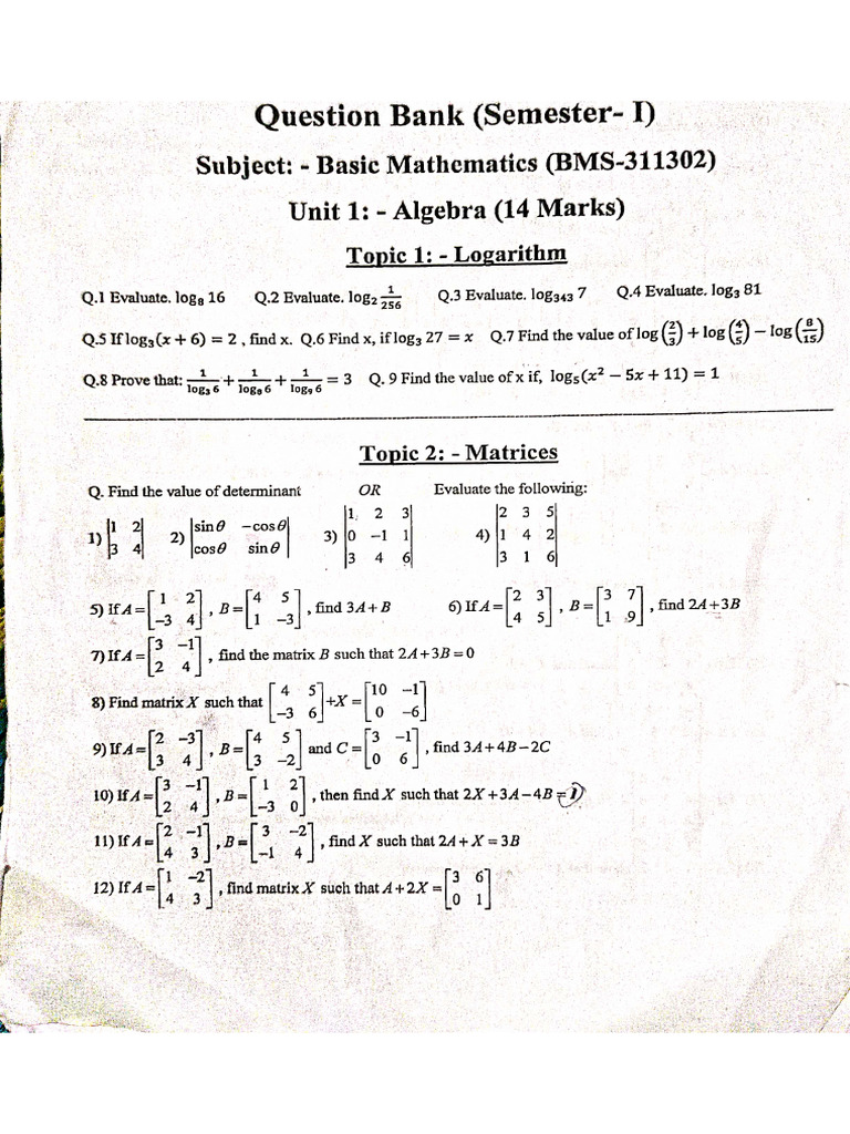 Question Bank For Diploma BMS | PDF
