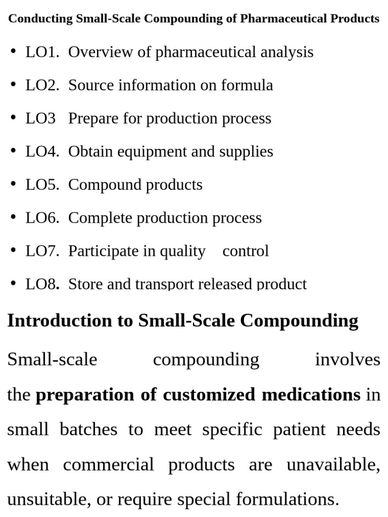 Small-Scale Pharmaceutical Compounding Guide | PDF | Pharmaceutical ...