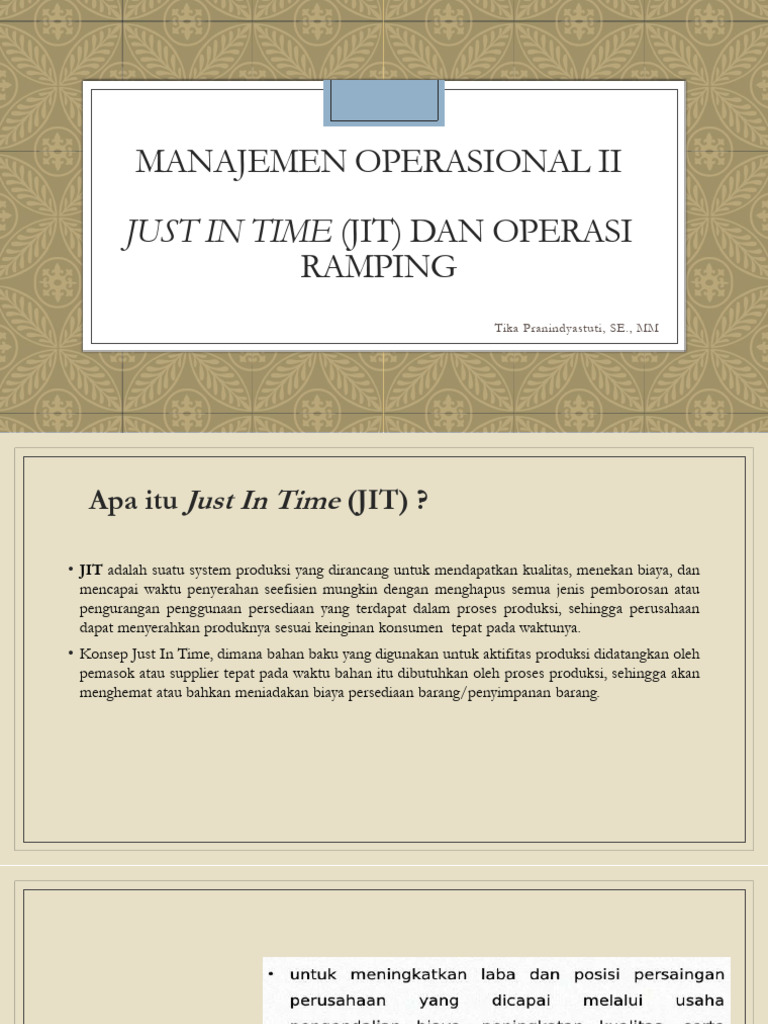 Apa Itu Just In Time (JIT)? | PDF