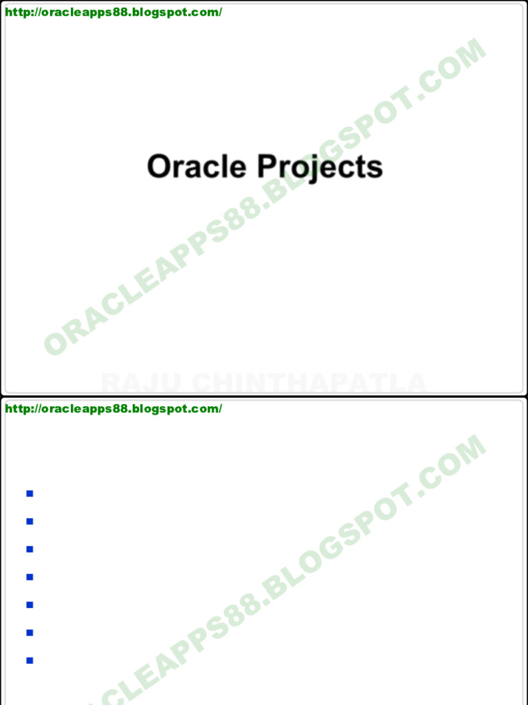 Oracle Projects Overview and Modules | PDF | Business