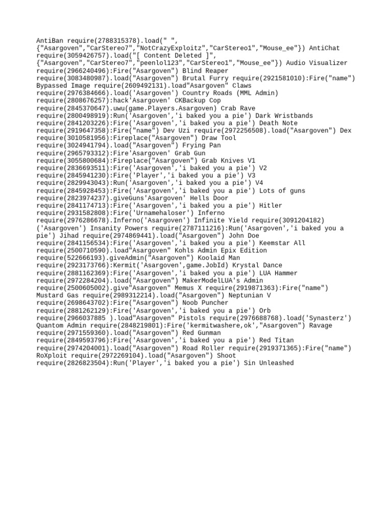 Roblox Script Commands and Functions | PDF