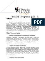 Síntesis Programa CREA Universidad Popular!