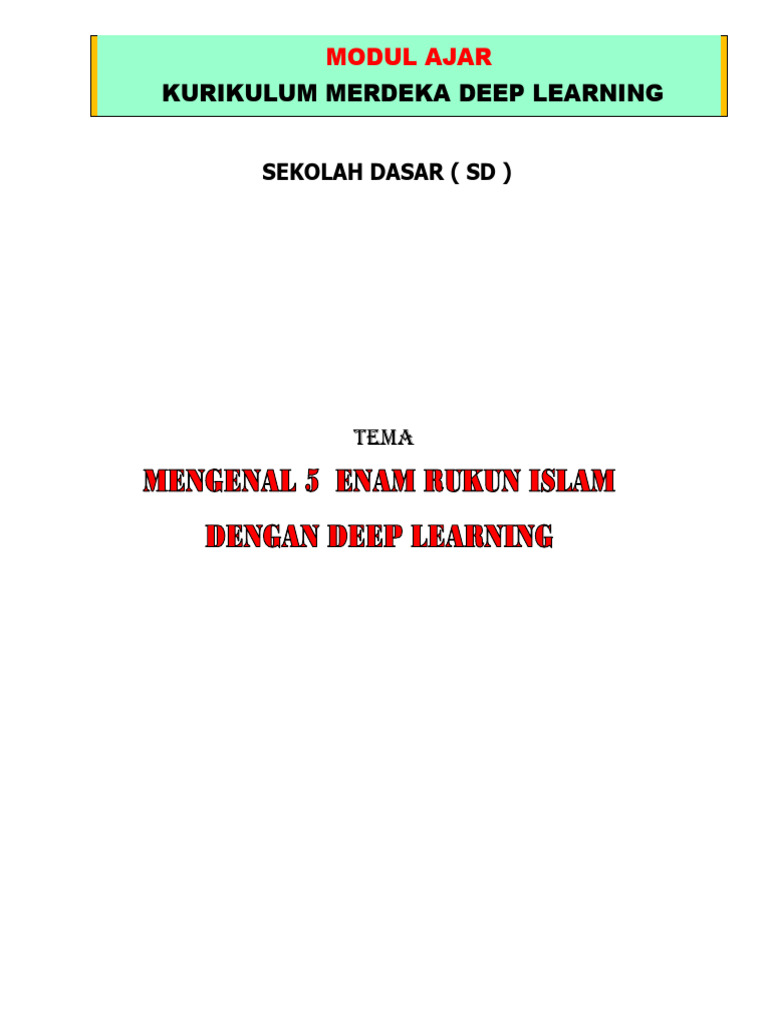 Modul Ajar Pai Rukun Islam | PDF