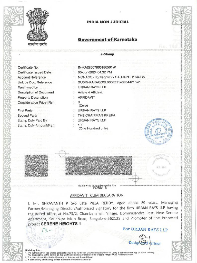 Form B Affidavit Cum Declaration | PDF