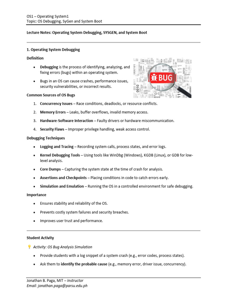 OS Debugging, SYSGEN, and Boot Process | PDF | Booting | Operating System