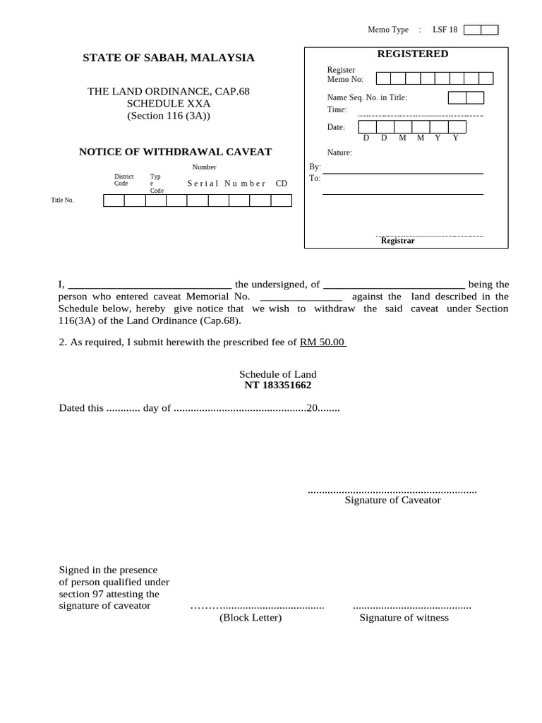 3.2 Withdrawal of Caveat | PDF