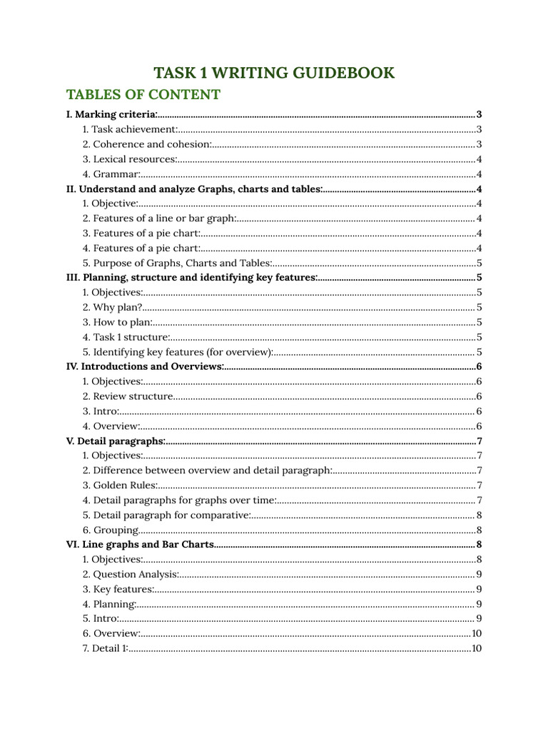 Task 1 Writing Guidebook Overview | PDF | Verb | Adjective