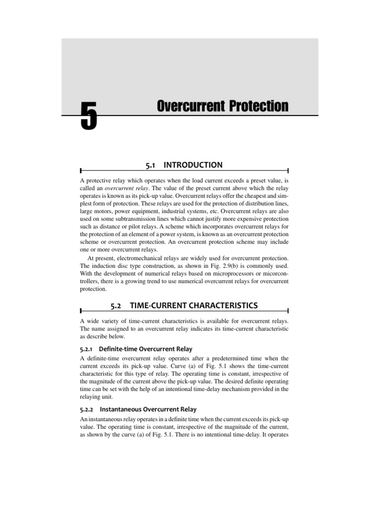 Overcurrent Relay Protection Types | PDF | Relay | Inductor