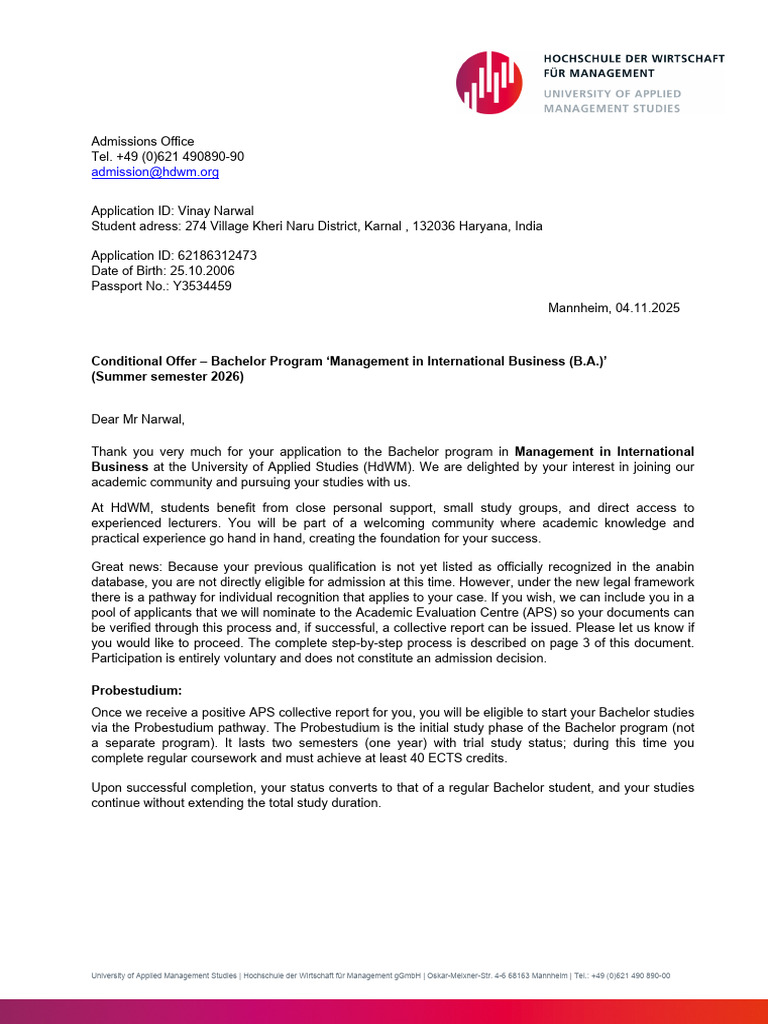 20251104T150745.707039Z Conditional Letter of Offer | PDF