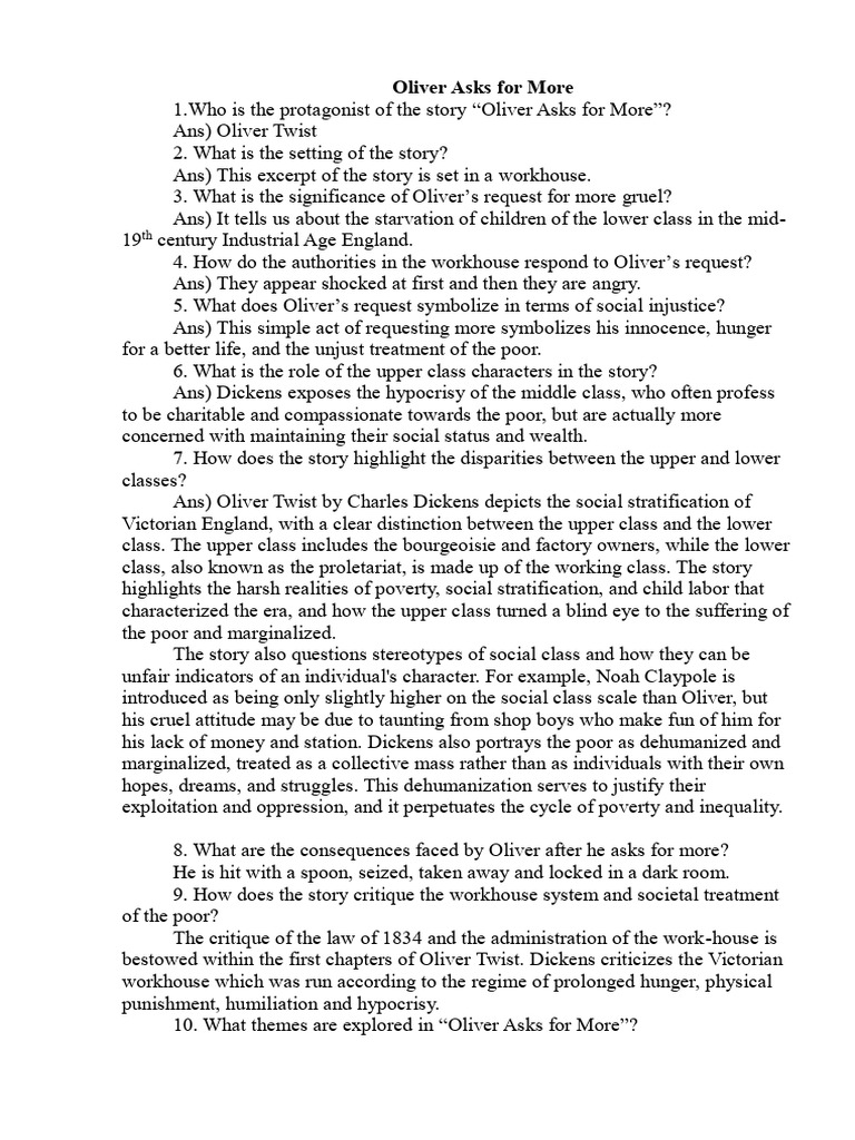 Oliver Twist: Social Injustice Explored | PDF | Oliver Twist | Charles ...