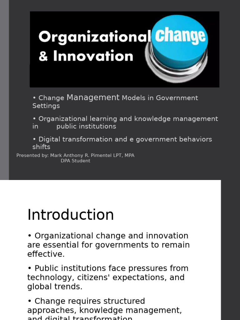 Government Change and Innovation Strategies | PDF | Change Management ...