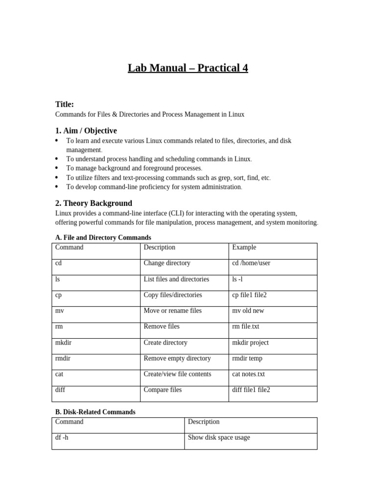 Linux Commands for File and Process Management | PDF | Computer File ...