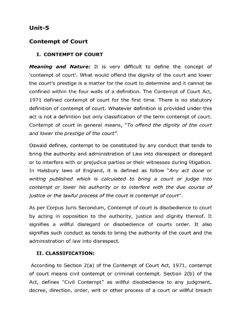 Contempt of Court | PDF