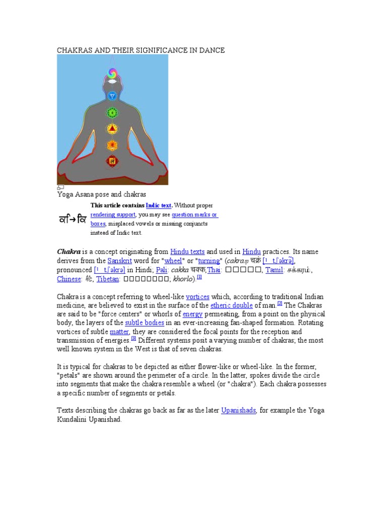 Chakras and Their Dance Significance | PDF | Chakra | Mind–Body ...