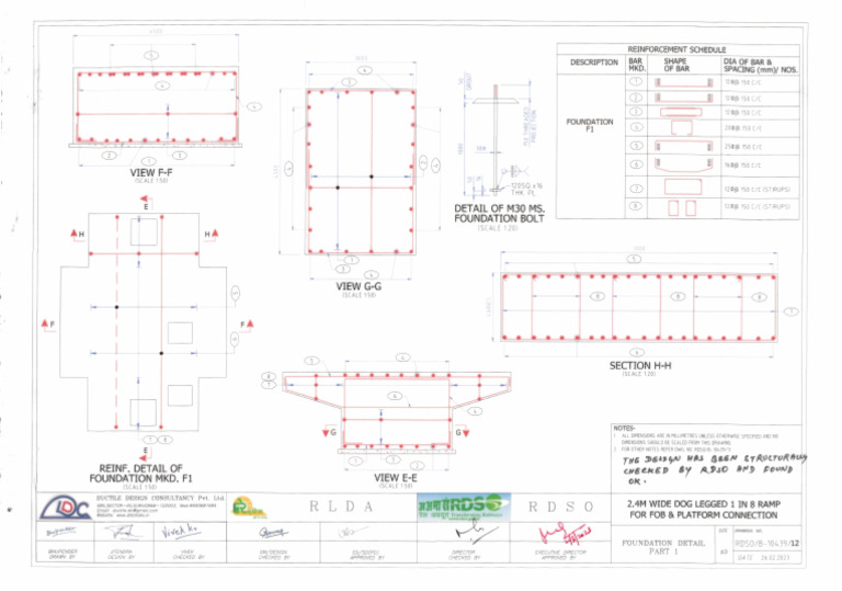 RDSO 10439-12 Foundation Detail Part 1 | PDF