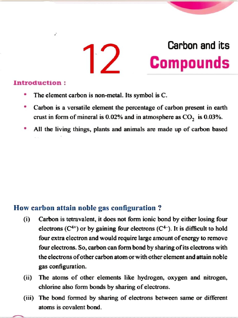 Understanding Carbon Compounds and Their Properties | PDF | Covalent ...