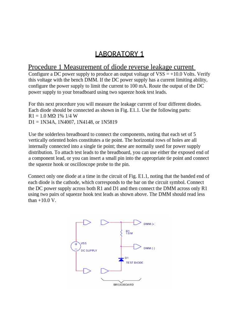 Diode Leakage Current and Voltage Analysis | PDF | Diode | Series And ...